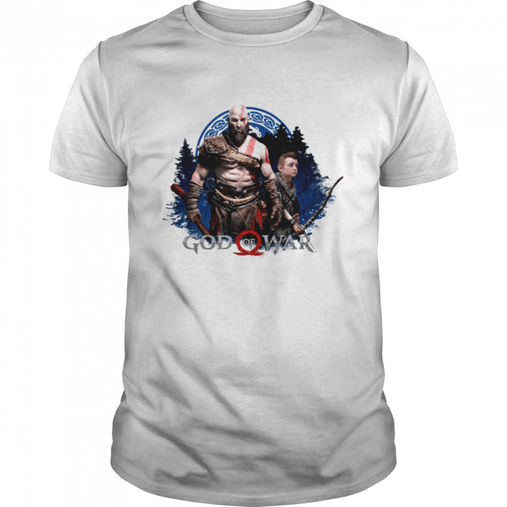 Kratos And Son Blue Glow God Of War Ragnarok shirt