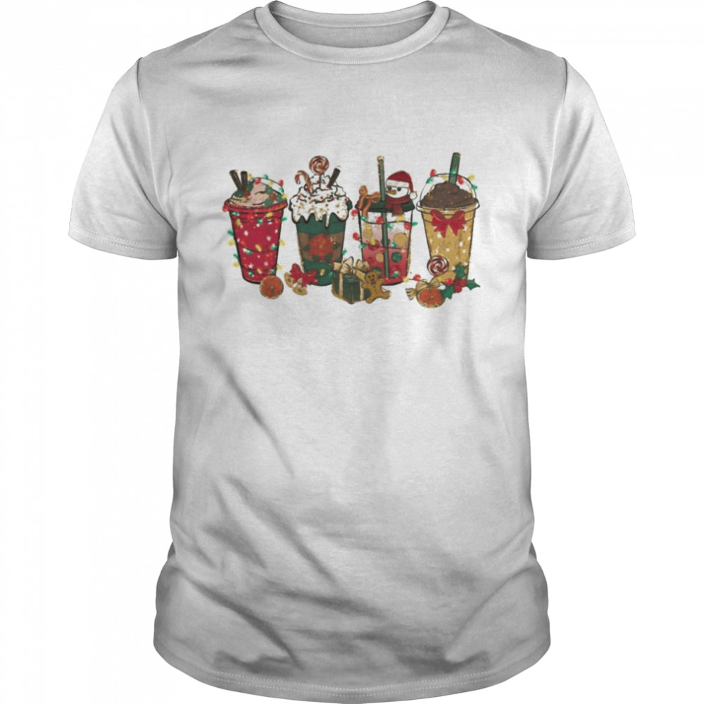 Latte Christmas sublimation graphics Christmas light coffe shirt