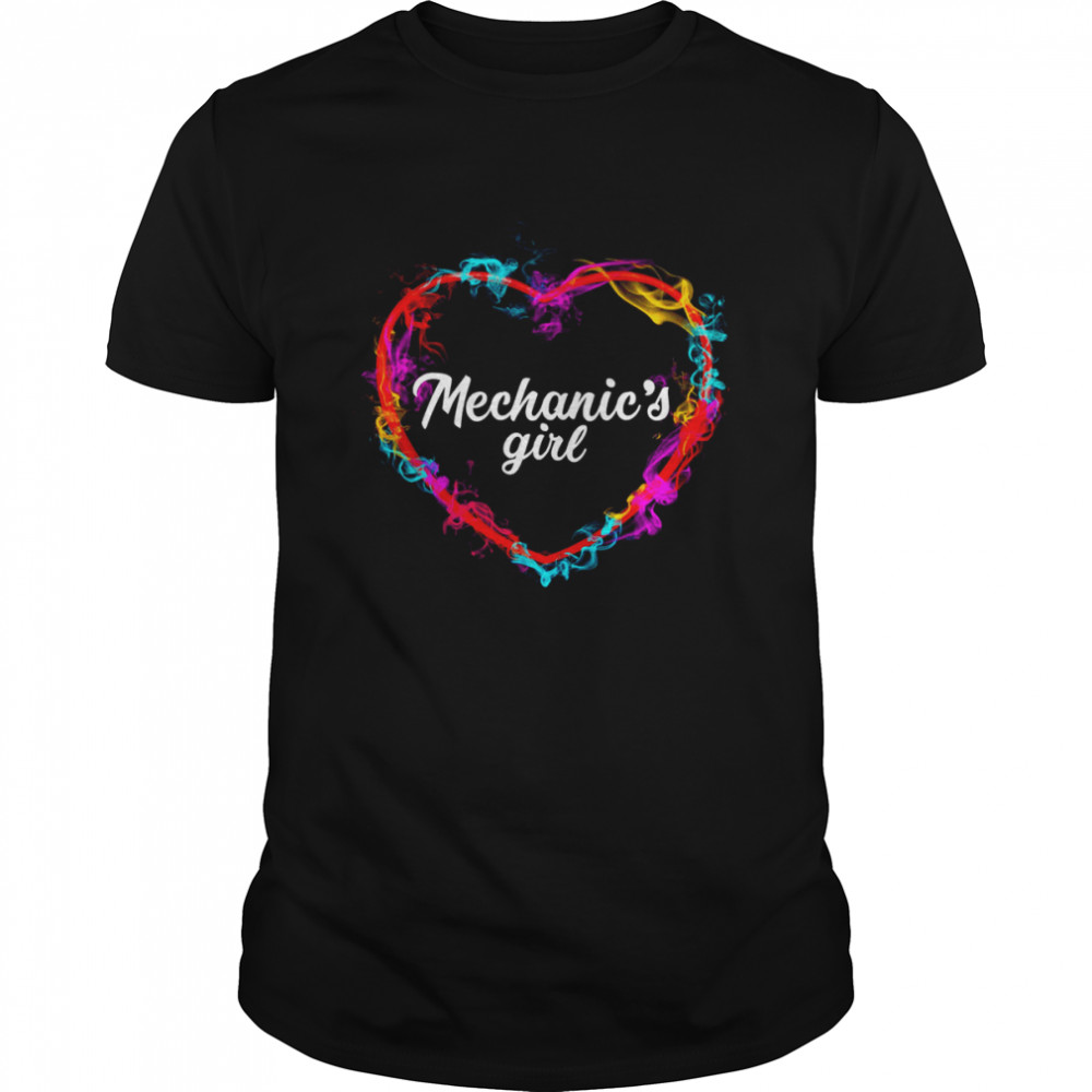 Mechanic’s Girl Colorful Heart Shirt