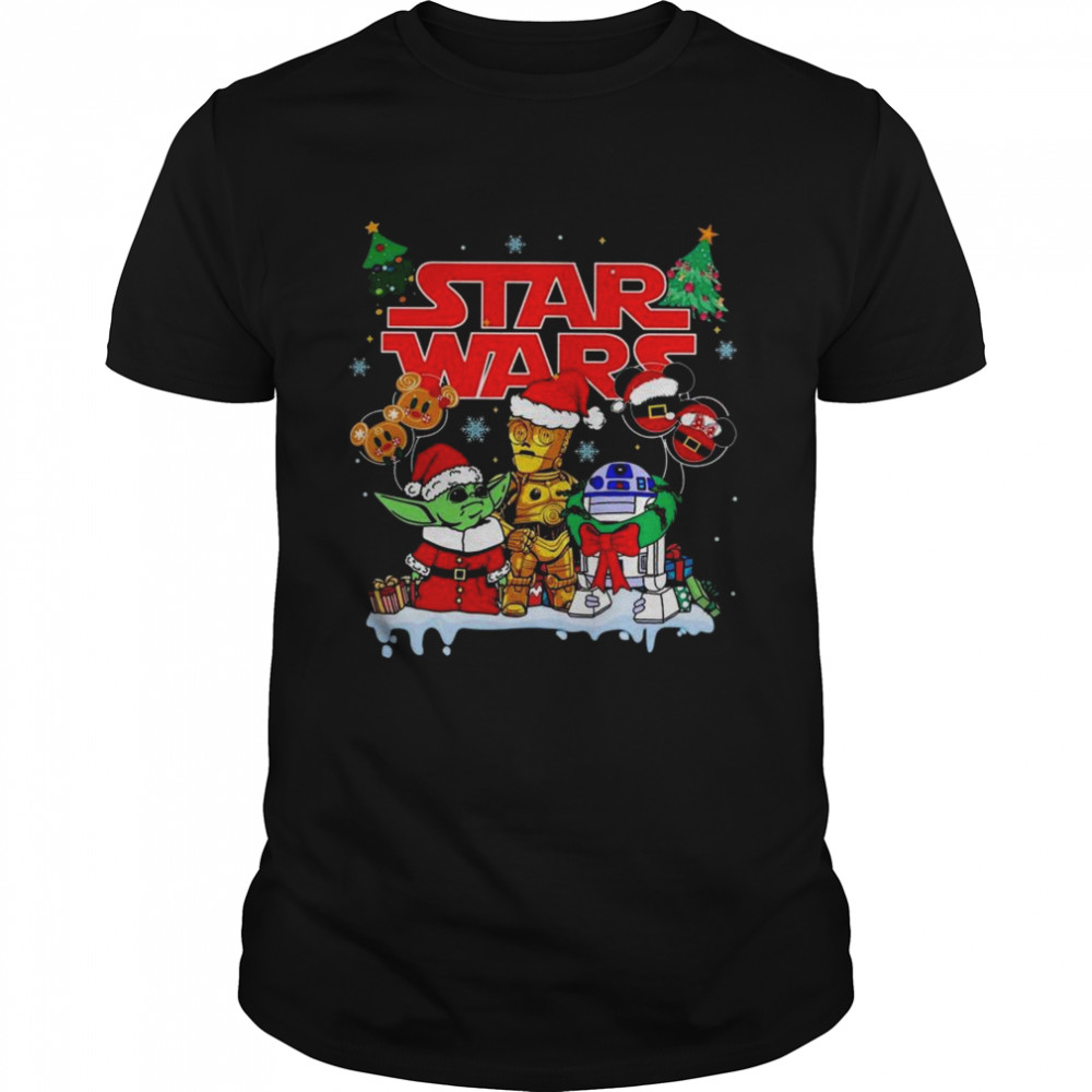 Santa Baby Yoda R2-D2 C-3PO Christmas Balloon Mickey Ears Custom shirt