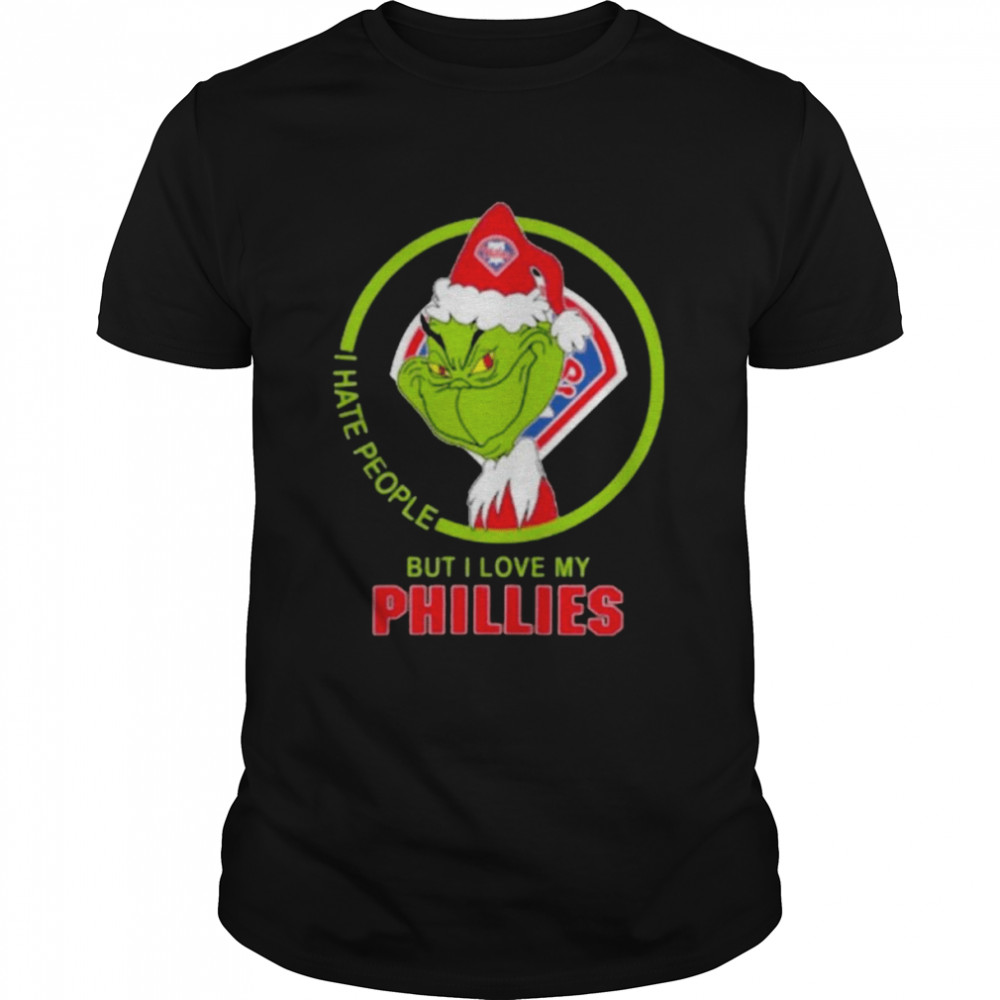 Santa Grinch I Hate People But I Love Philadelphia Phillies Christmas 2022 shirt