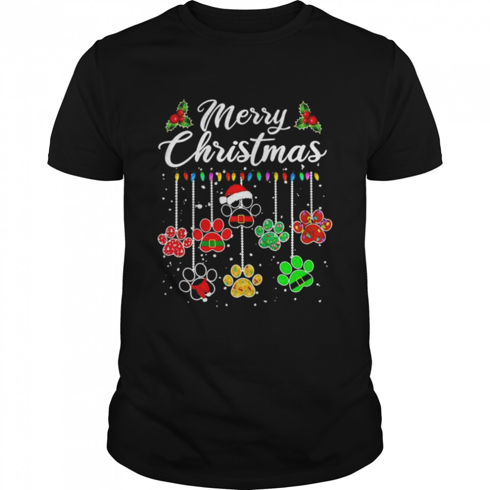 Santa Paws Merry Christmas light 2022 shirt