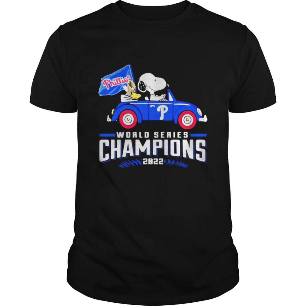 Snoopy and Woodstock Driving Car Philadelphia Phillies 2022 World Series Champions shirt