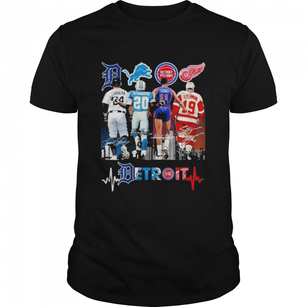 Detroit miguel cabrera barry sanders isiah thomas and steve yzerman detroit signatures 2022 shirt