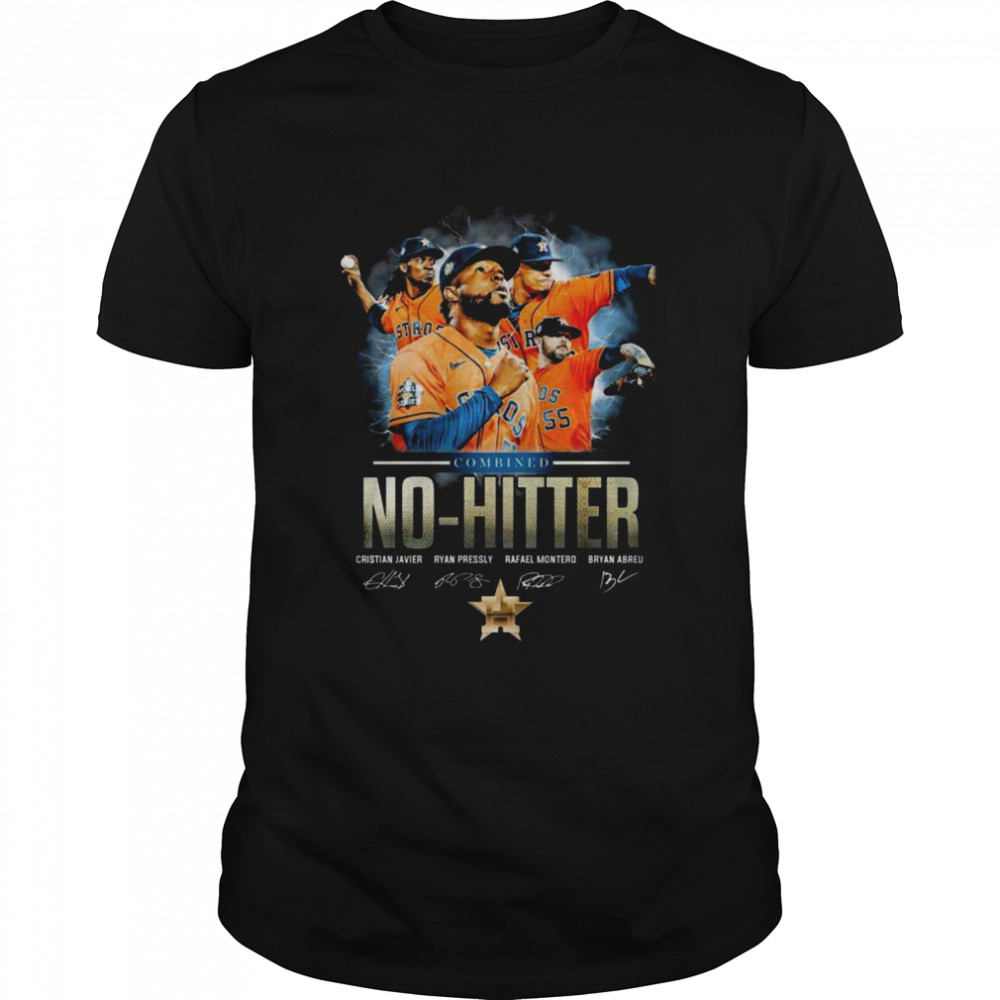 Houston Astros Combined No-Hitter signatures shirt