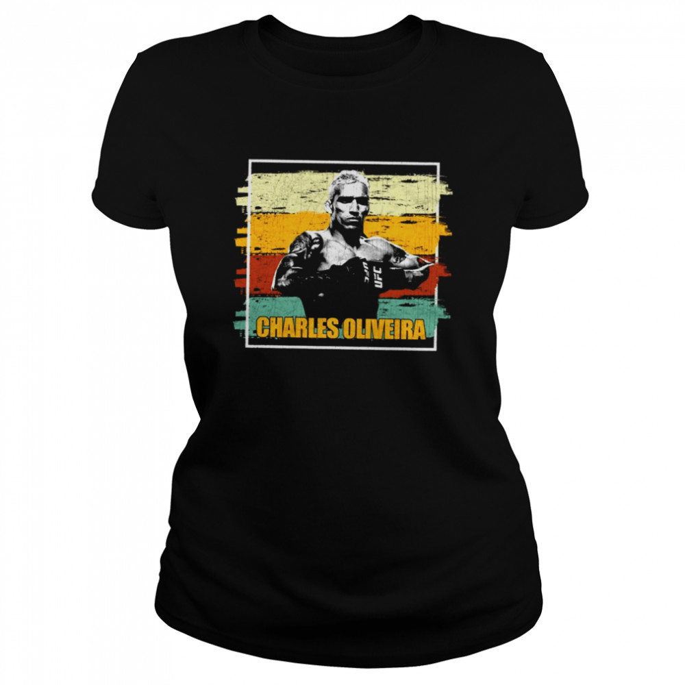 Sunset Portrait Art Ufc Fighter Charles Oliveira shirt Classic Women's T-shirt