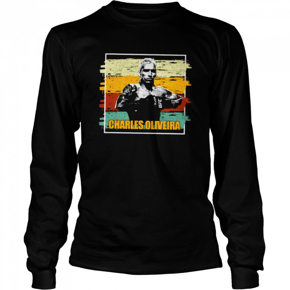 Sunset Portrait Art Ufc Fighter Charles Oliveira shirt Long Sleeved T-shirt