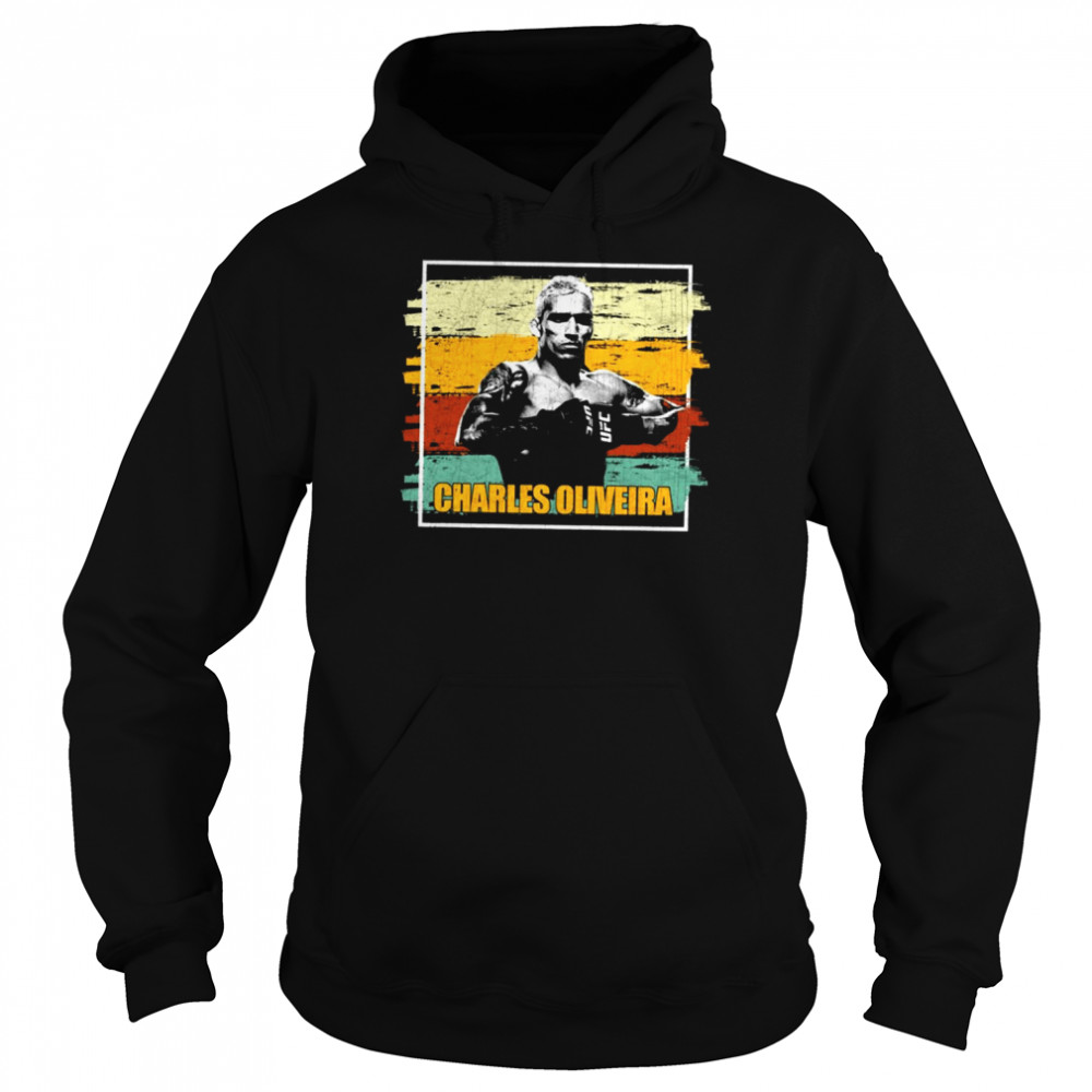 Sunset Portrait Art Ufc Fighter Charles Oliveira shirt Unisex Hoodie