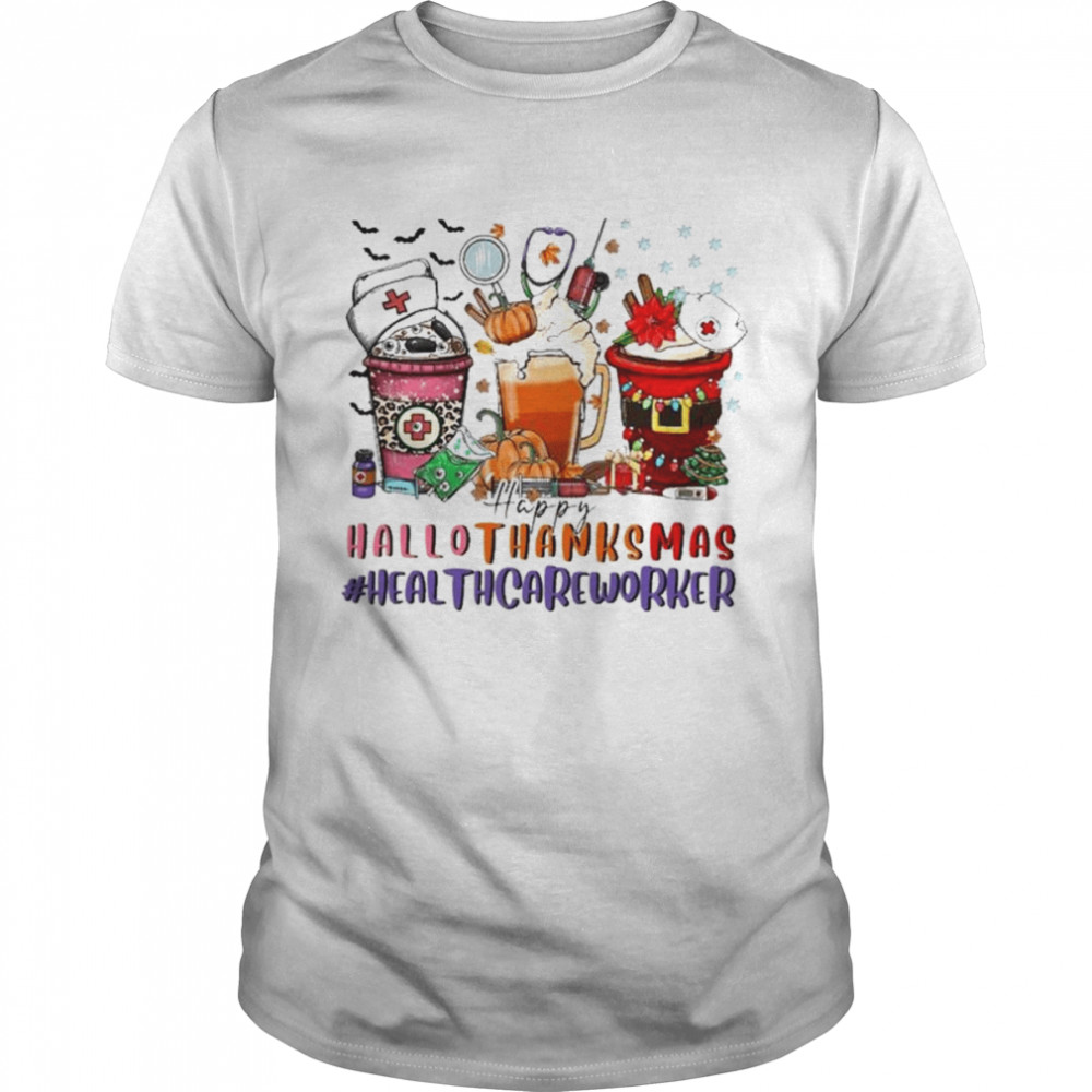 Cocktail Happy HalloThanksMas 2022 #Healthcare Worker shirt