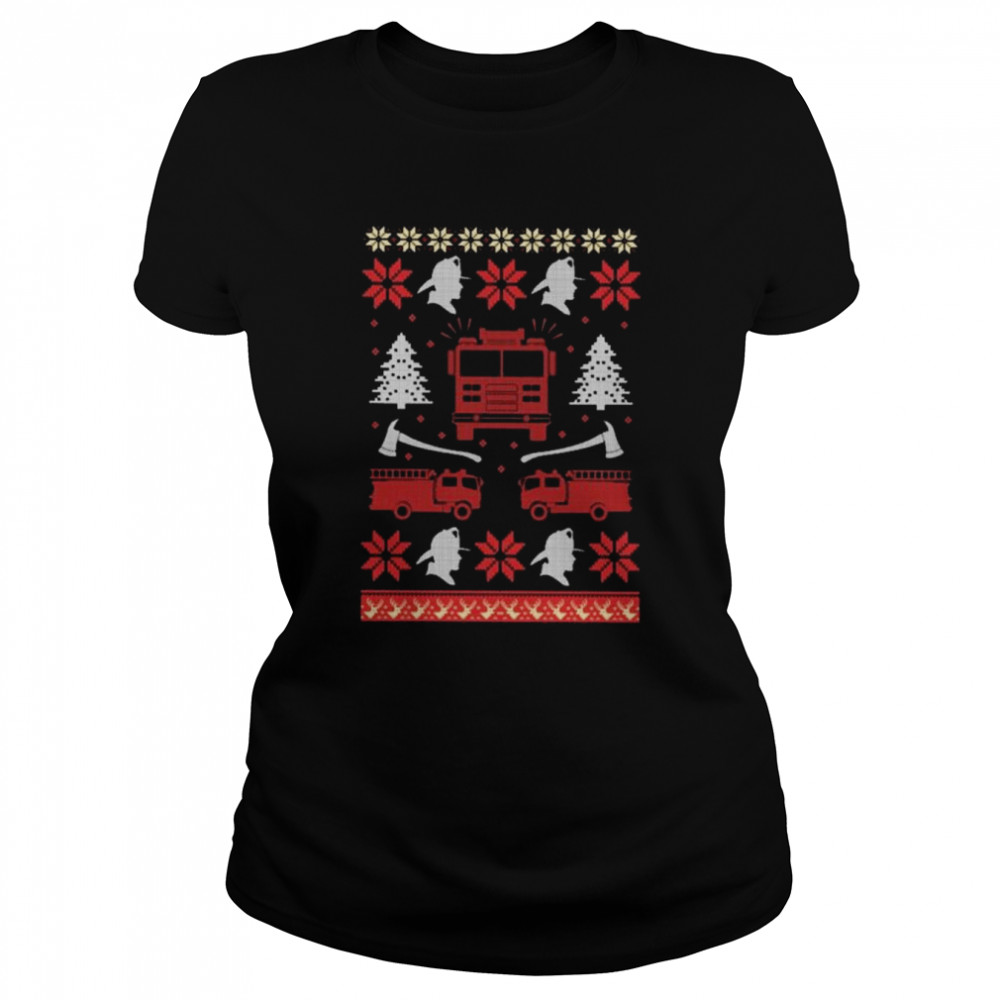 Fire fighter 2022 ugly Christmas shirt Classic Women's T-shirt