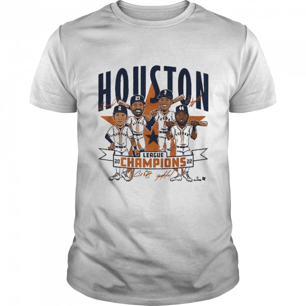 Houston astros baseball team league champions 2022 signatures shirt