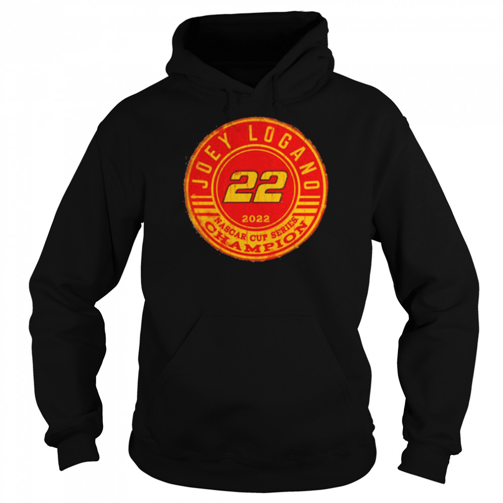 Joey Logano Team Penske 2022 NASCAR Cup Series Champion Name & Number T-  Unisex Hoodie