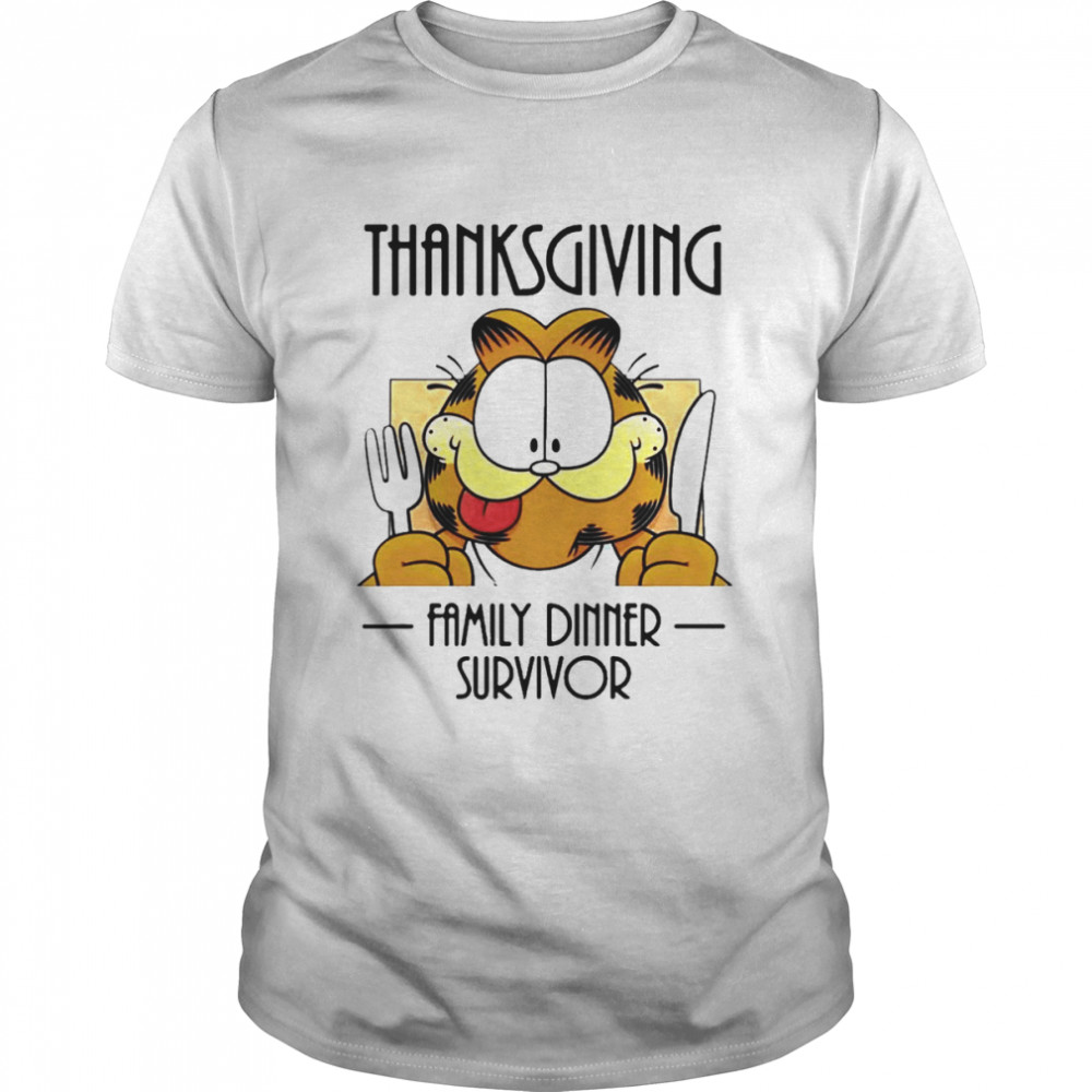 Thanksgiving family dinner survivor Garfield artwork t-shirt