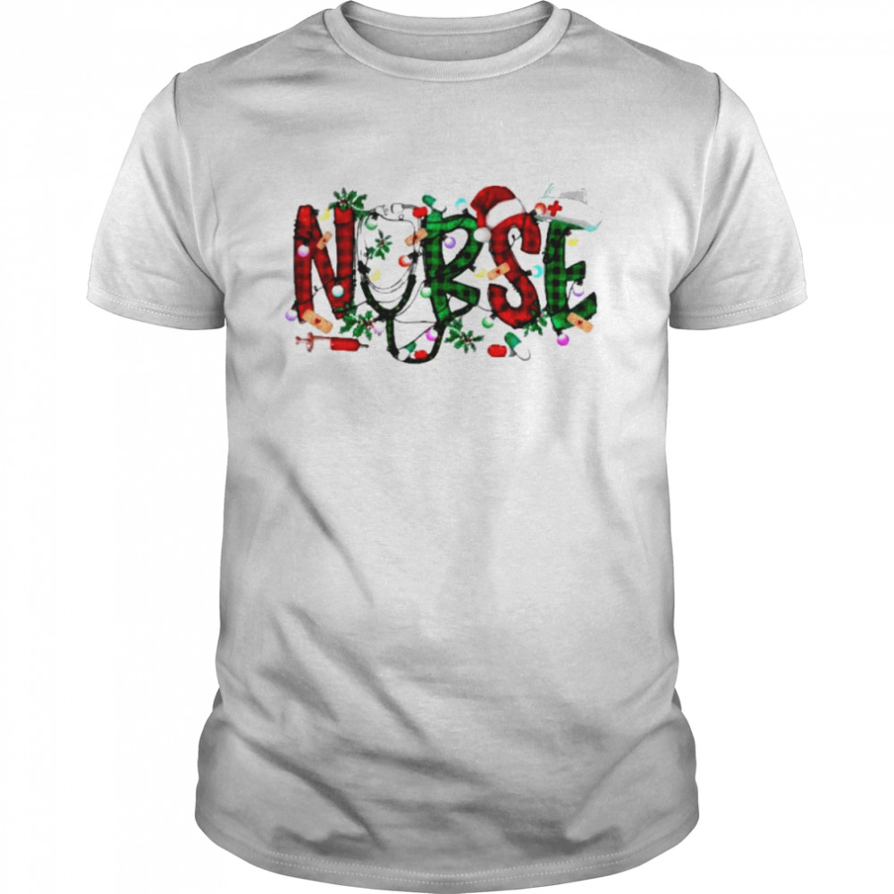 Santa nurse lights 2022 Christmas shirt