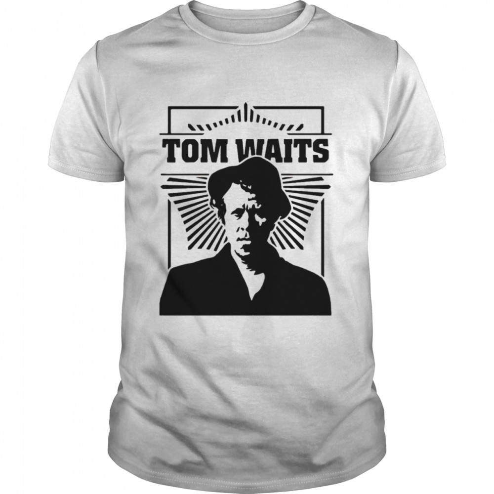 Black And White Portrait Tom Waits Musican shirt