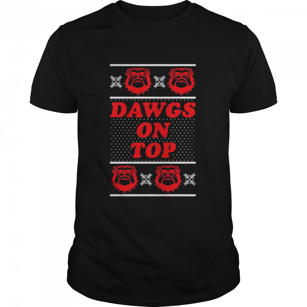 Georgia Bulldog Dawgs On Top ugly Christmas shirt