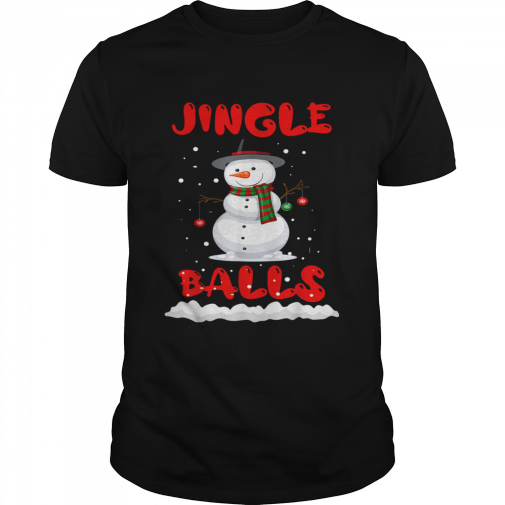 Jingle balls tinsel tits couple Christmas snowman shirt