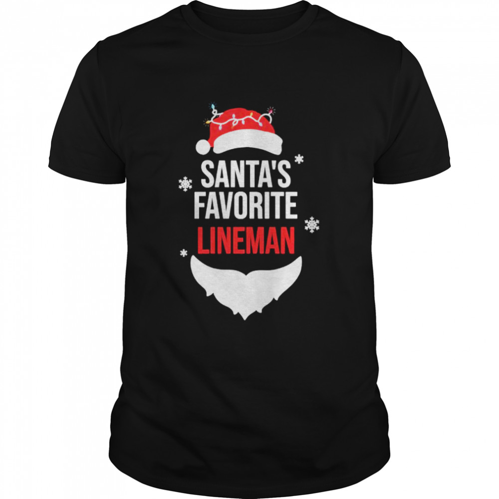 santa’s favorite lineman Christmas shirt