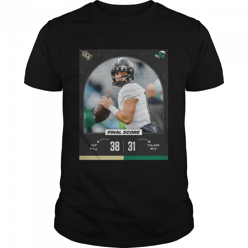 UCF 38 31 Tulane Football 2022 game day matchup final score shirt