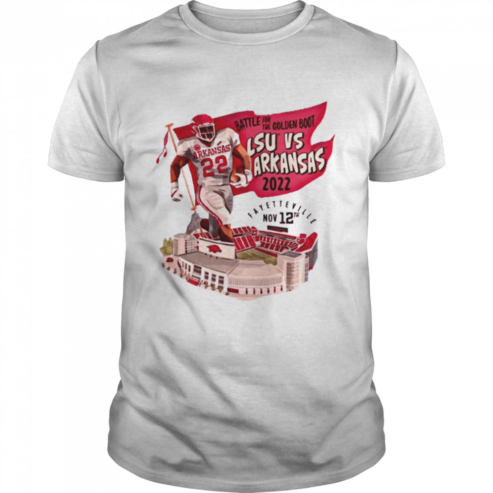 Arkansas Razorbacks vs. LSU Tigers 2022 Battle For The Golden Boot shirt