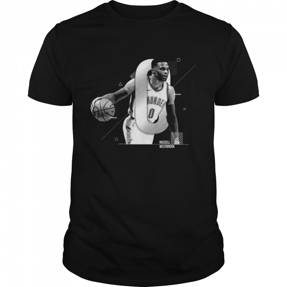 Black And White Design Russell Westbrook Basketball shirt