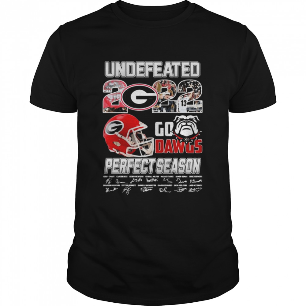 Georgia Bulldogs Undefeated 2022 Go Dawgs Perfect Season Signatures Shirt