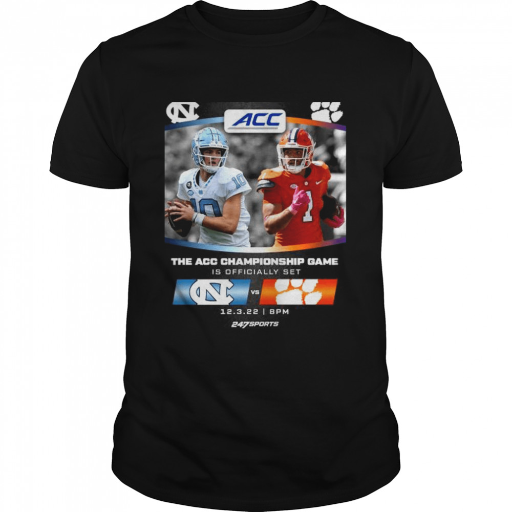 North Carolina Tar Heels vs Clemson Tigers 2022 The ACC championship game shirt