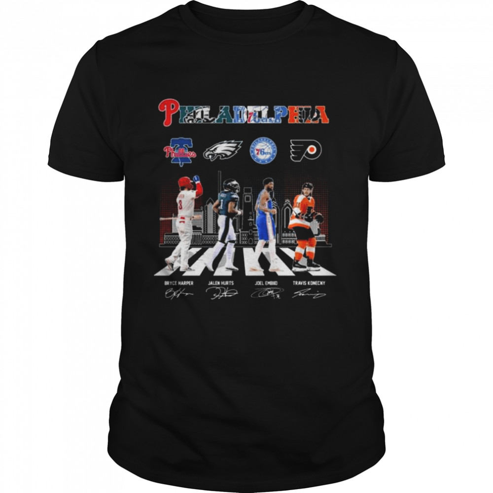 Philadelphia all sports teams abbey road signatures 2022 shirt