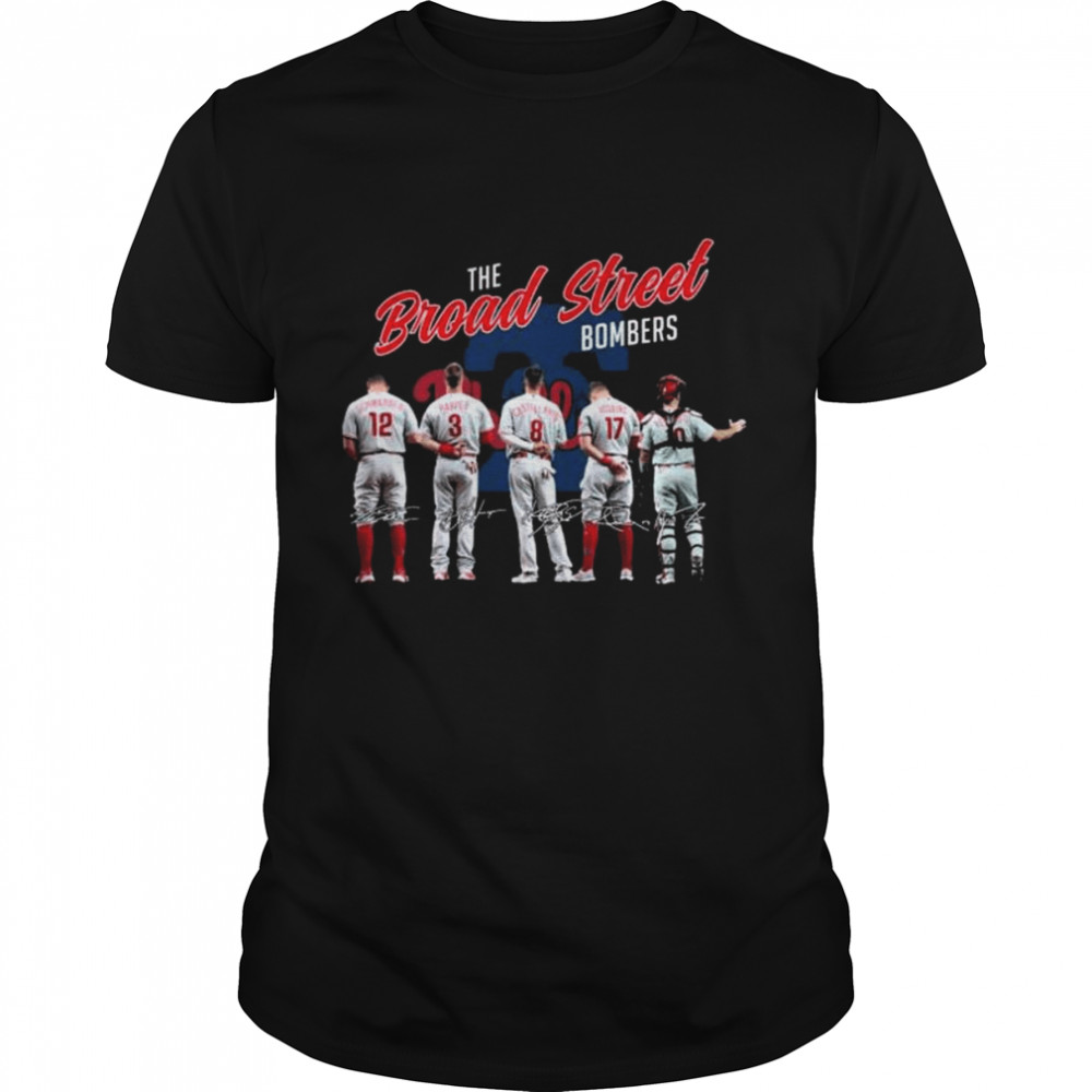 Philadelphia Phillies the Broad Street Bombers signatures 2022 shirt