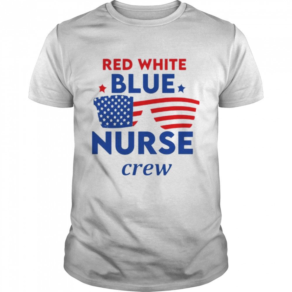 Red white blue nurse crew shirt