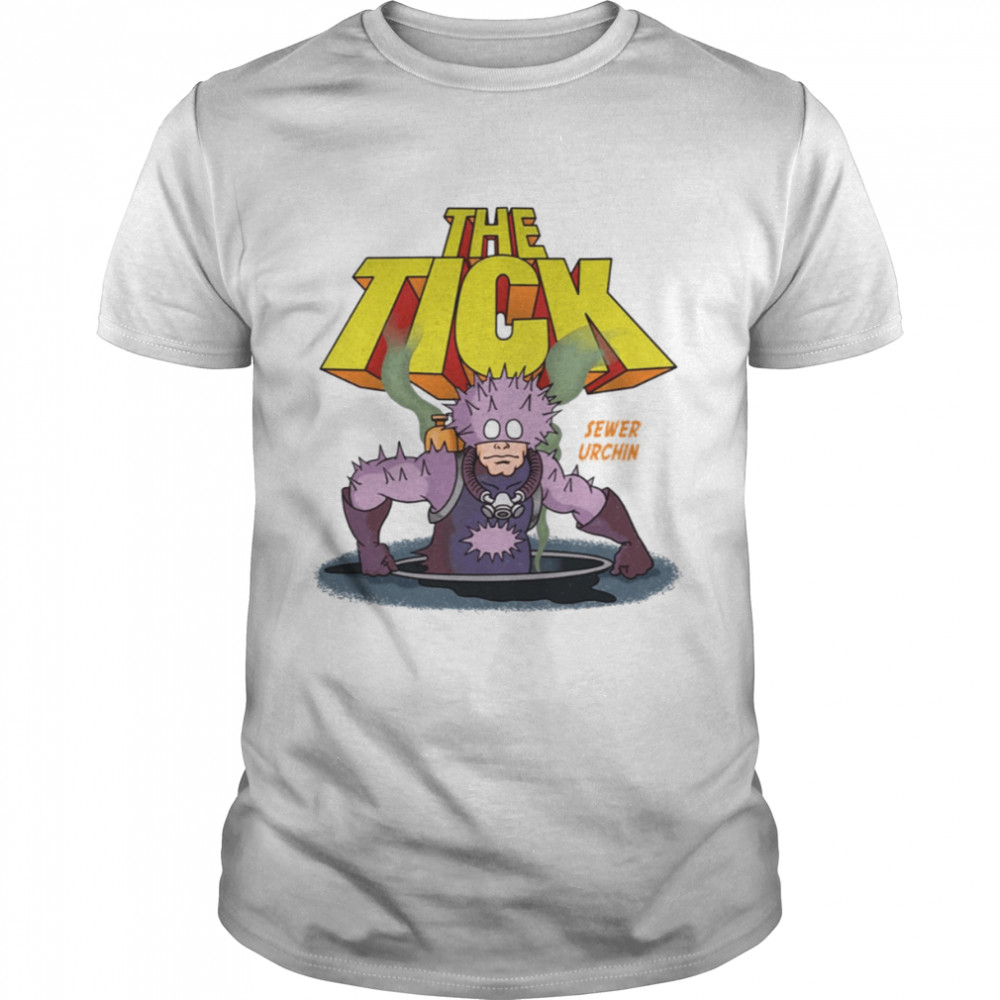 The Tick Superhero Parody Sewer Urchin Character With Logotype 1994 Tv Series shirt