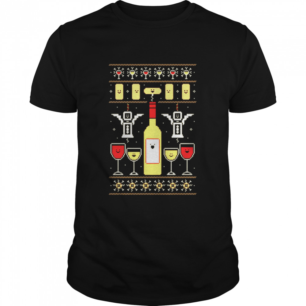 Wine Christmas Ugly Pattern shirt