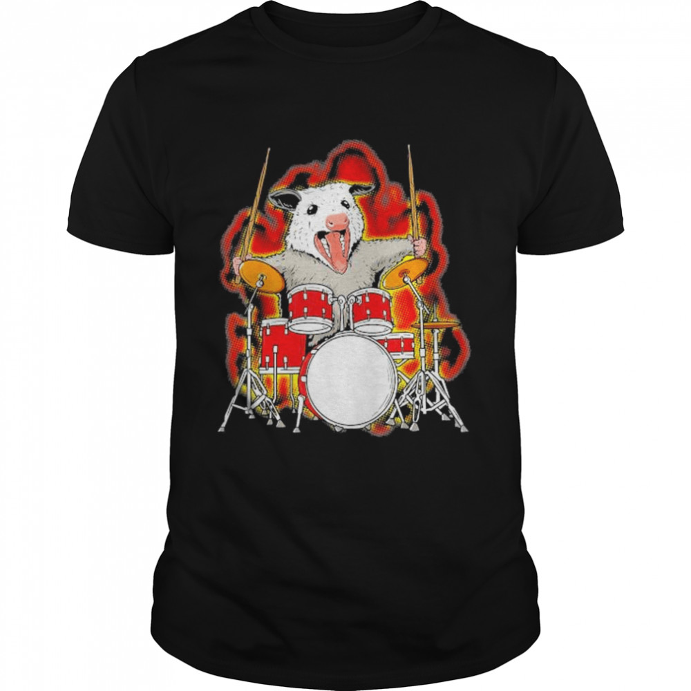 Drumming Opossum Playing The Drums Drummer Shirt