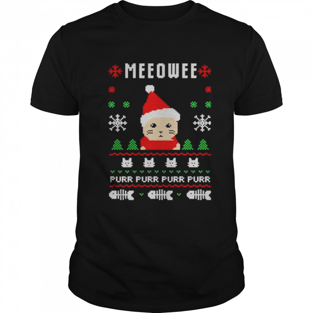 meow purr purr purr purr ugly Christmas shirt