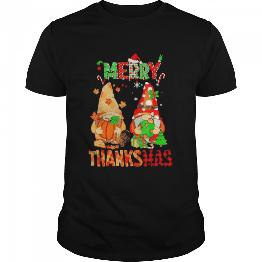 Merry Thanksmas Christmas Gnome Santa Hay Funny Xmas Pajama shirt