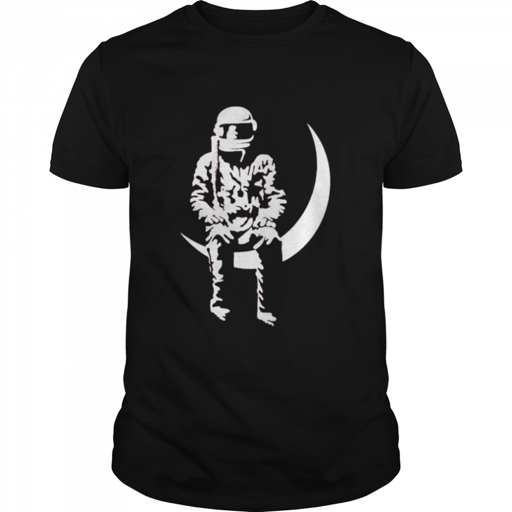 Moon man maroon shirt