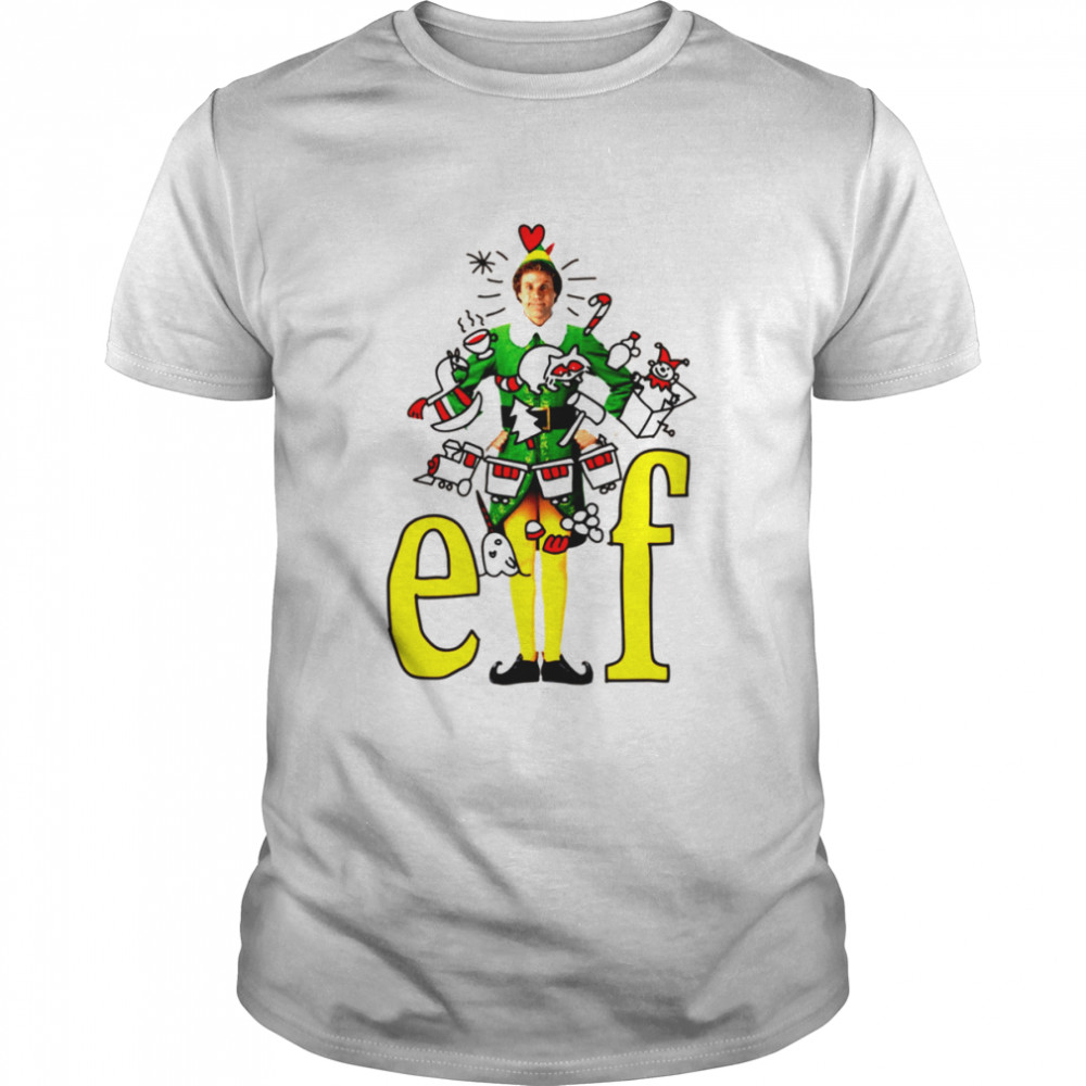 Elf Yellow Typographic Art Buddy The Elf shirt