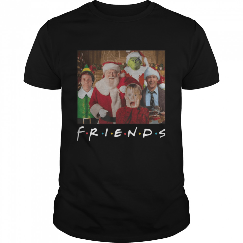 Friends Fonts Elf Santa Clark Grisworld Kevin Characters Christmas shirt