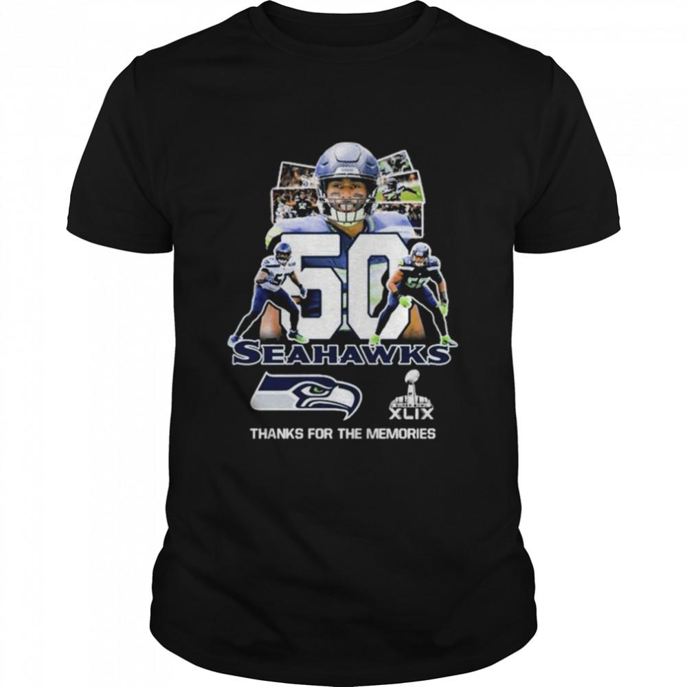 K. J. Wright XLIX Seahawks thank for the memories signature shirt