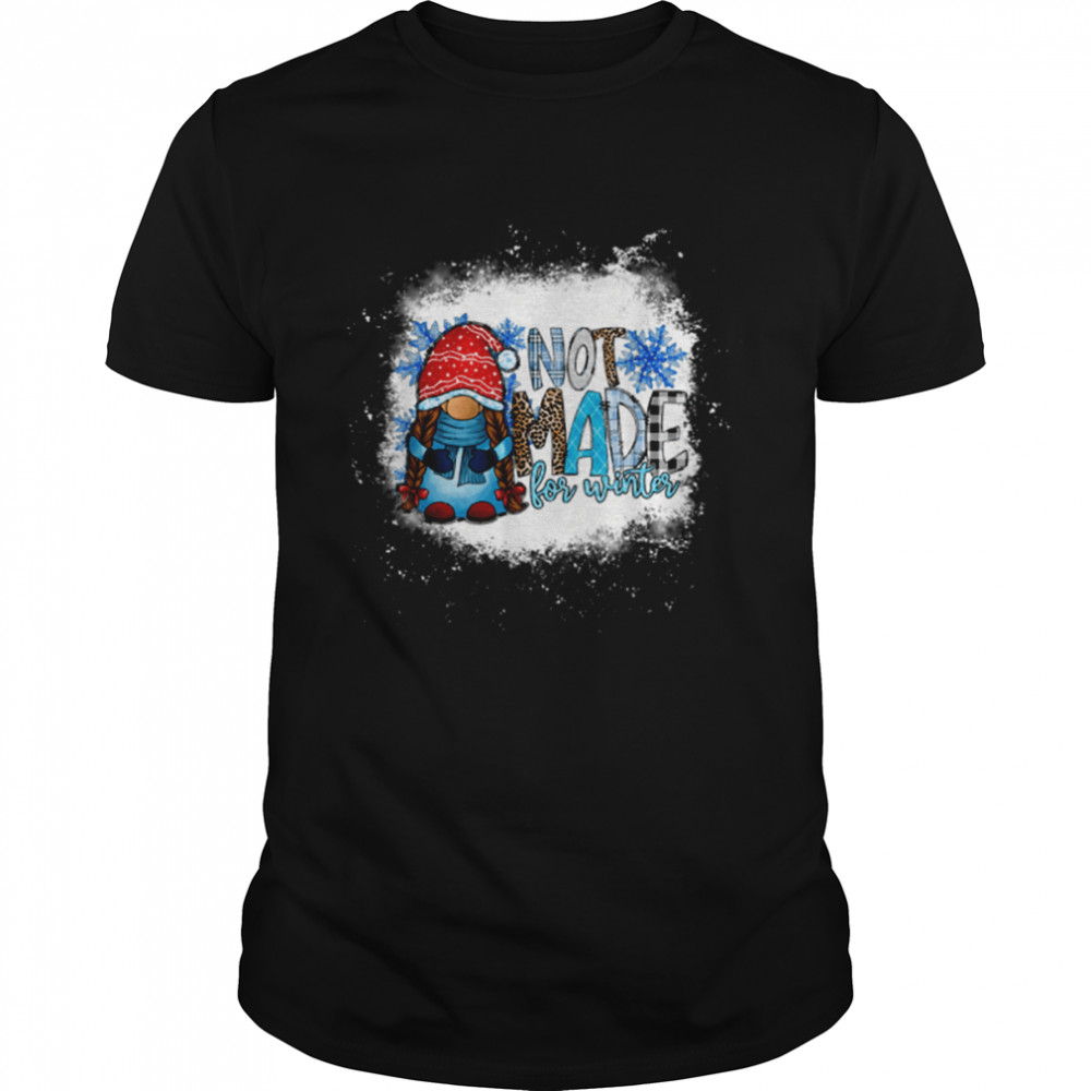 Leopard Plaid Winter Vibes Blue Gnome Snowflakes Christmas Shirt