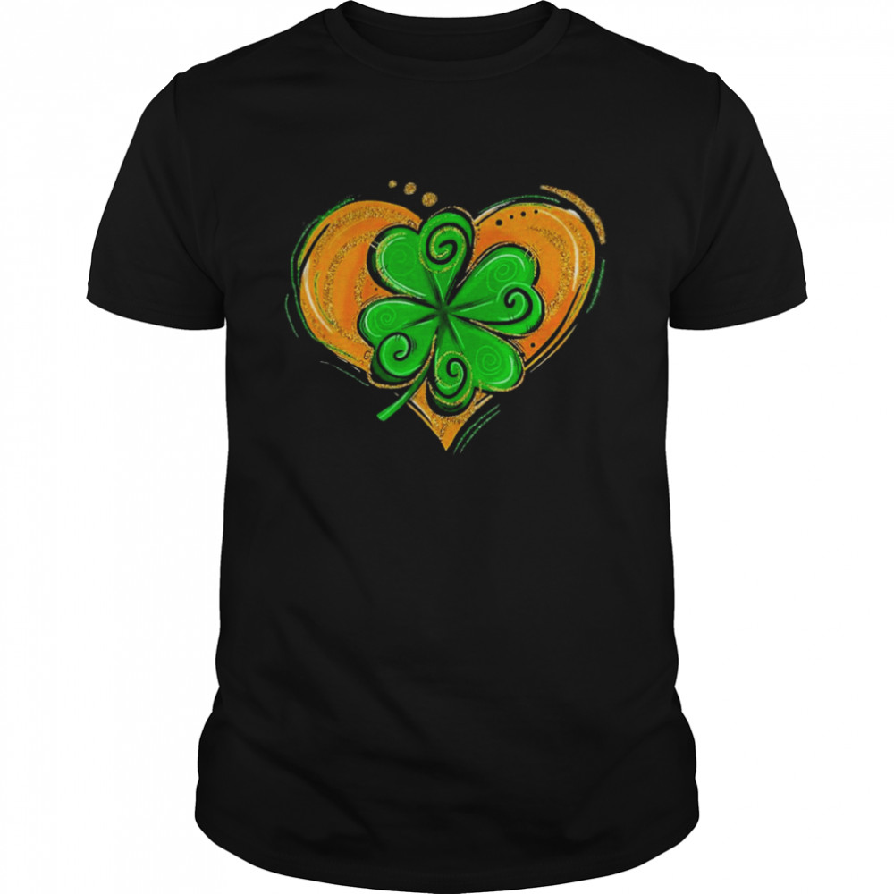 Lucky shamrock heart love irish clover St.Patrick’s day shamrock shirt