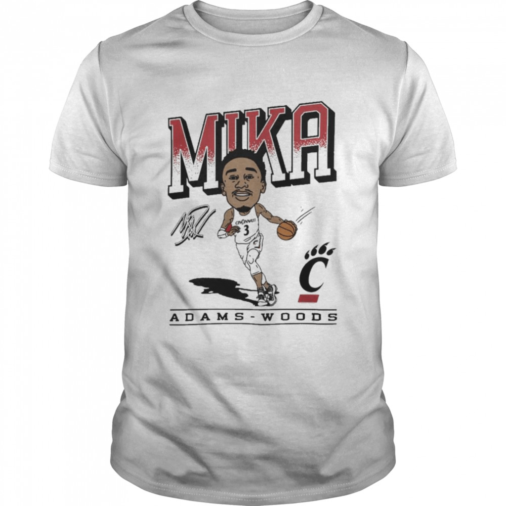 Mika Adams-Woods cartoon player signature shirt