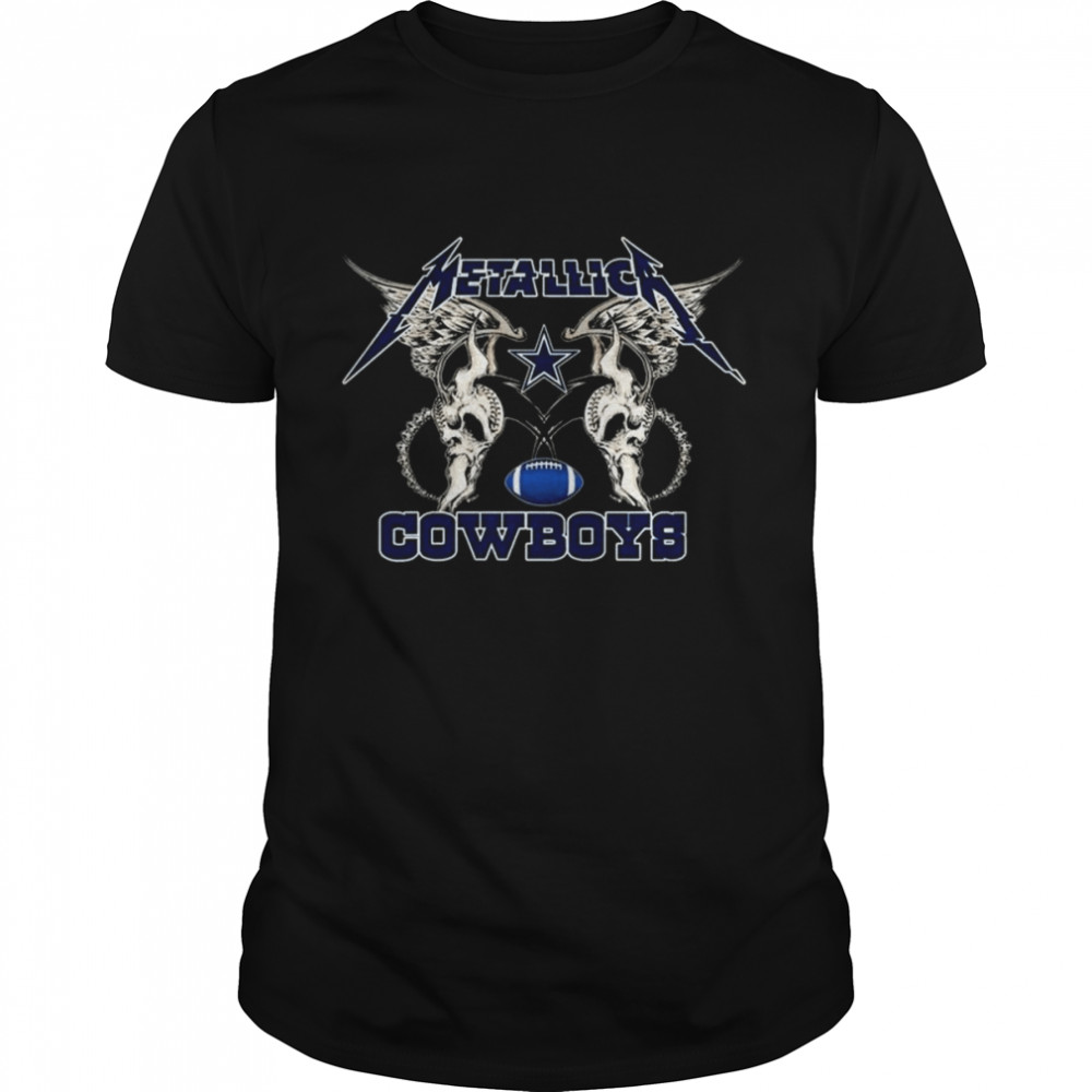 NFL Dallas Cowboys Logo Black Metallica Wings Shirt