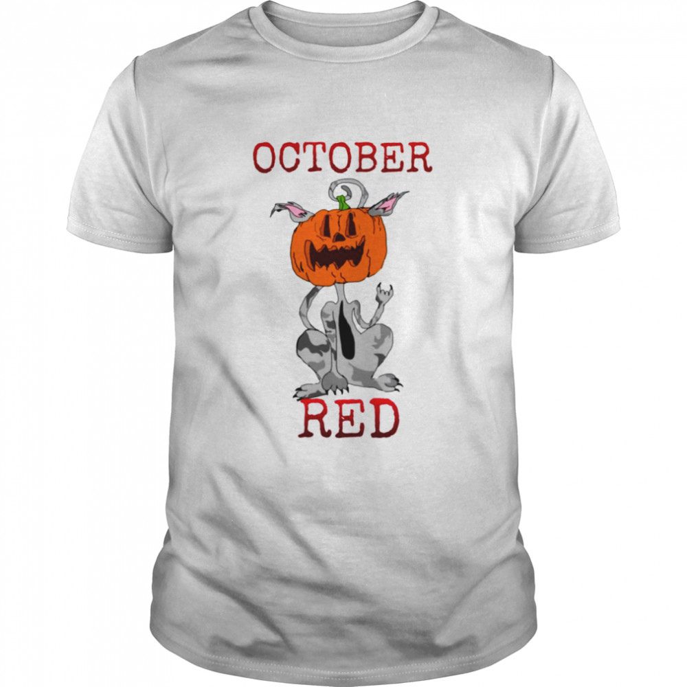 Scary Pumpkin October Red shirt