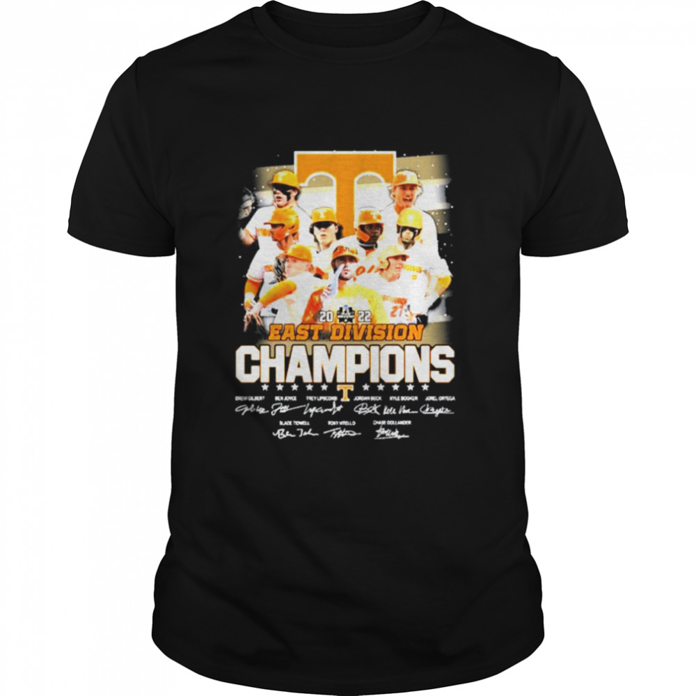 Tennessee Volunteers team 2022 East Division Champions signatures shirt