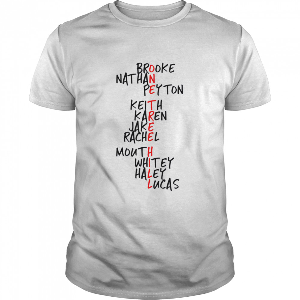 Typography One Tree Hill Names Black shirt