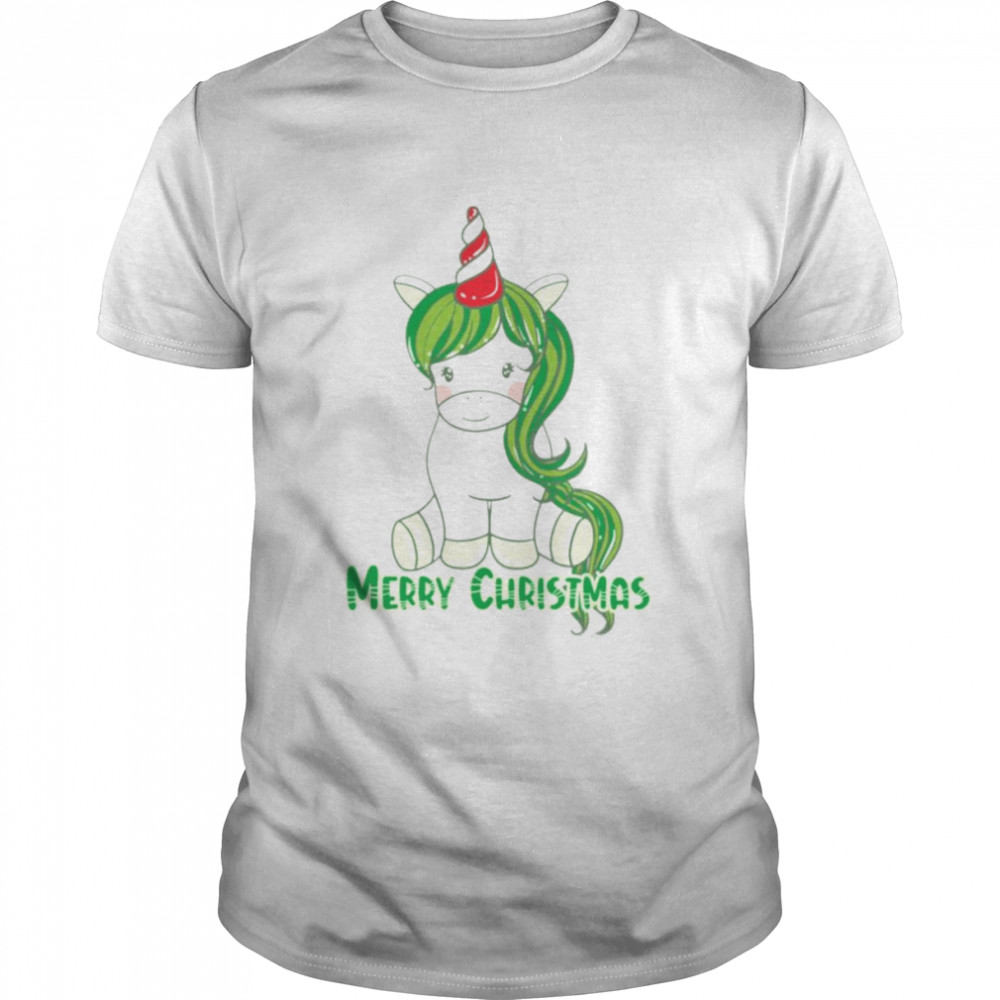 Merry Christmas Green Unicorn shirt