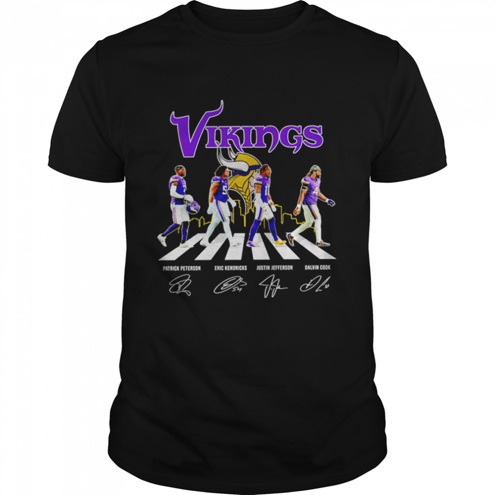 Minnesota Vikings 2022 abbey road signatures shirt