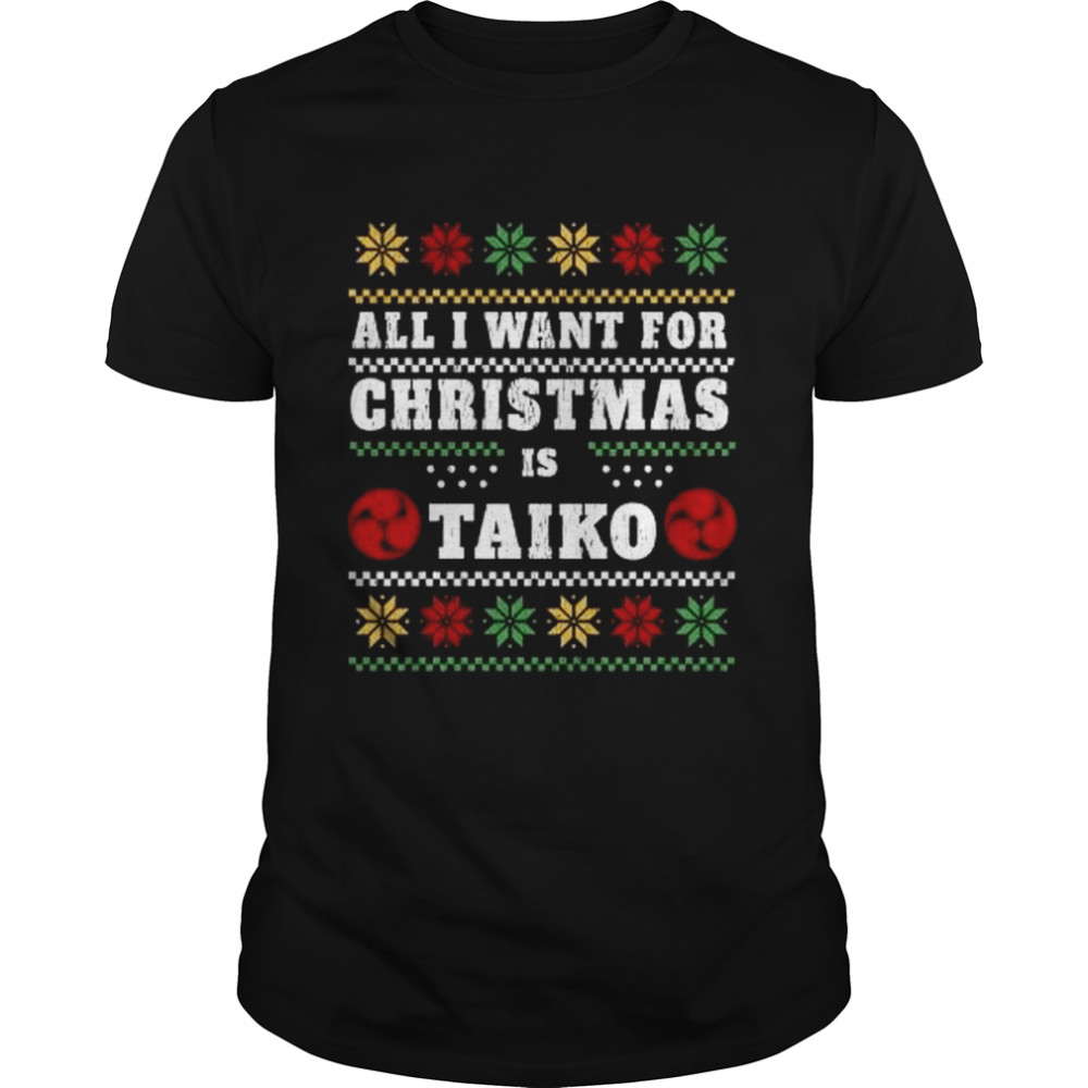 Retro Vintage Ugly Christmas Taiko Drummer Gifts T-Shirt