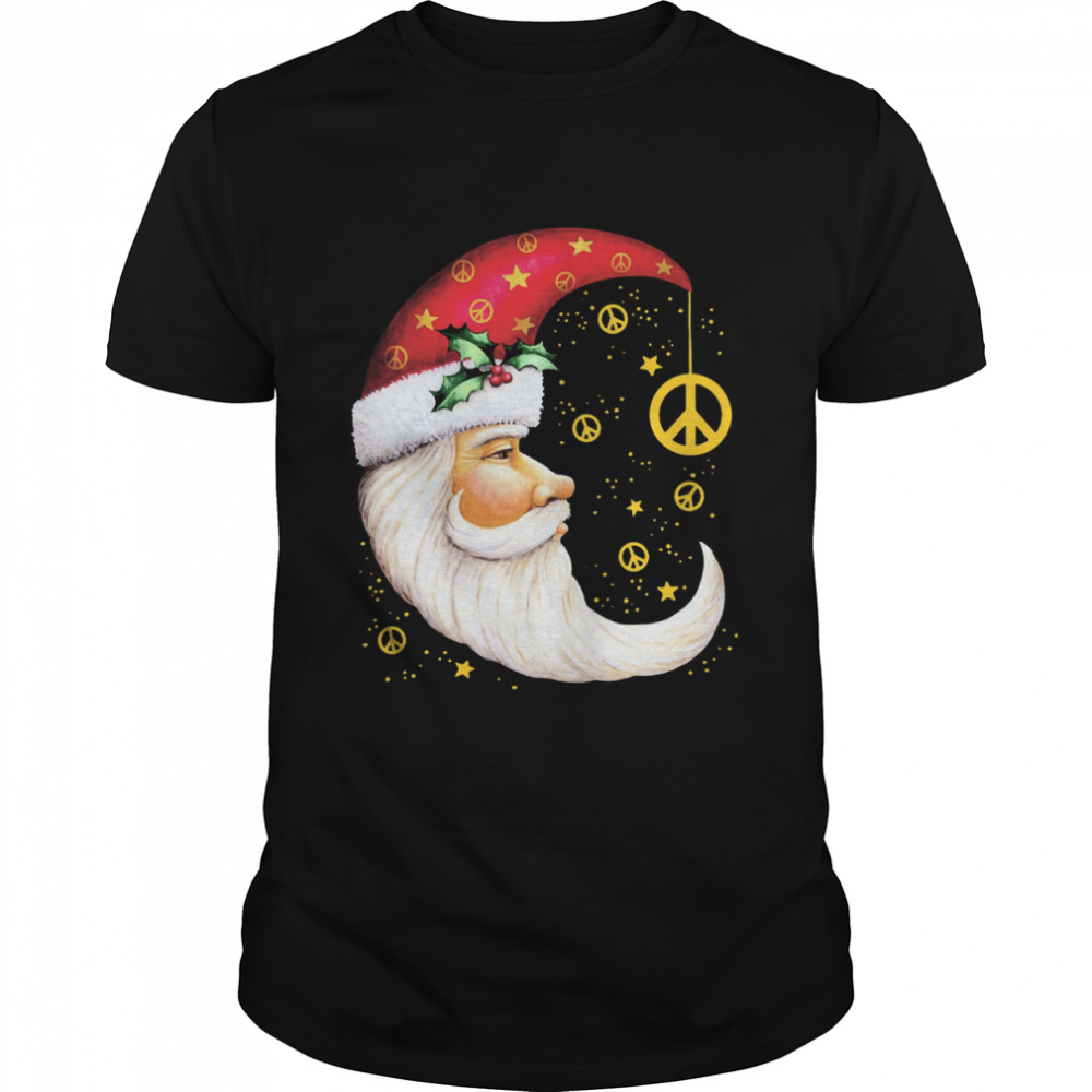 Santa Moon Flag Toland Home Christmas Shirt